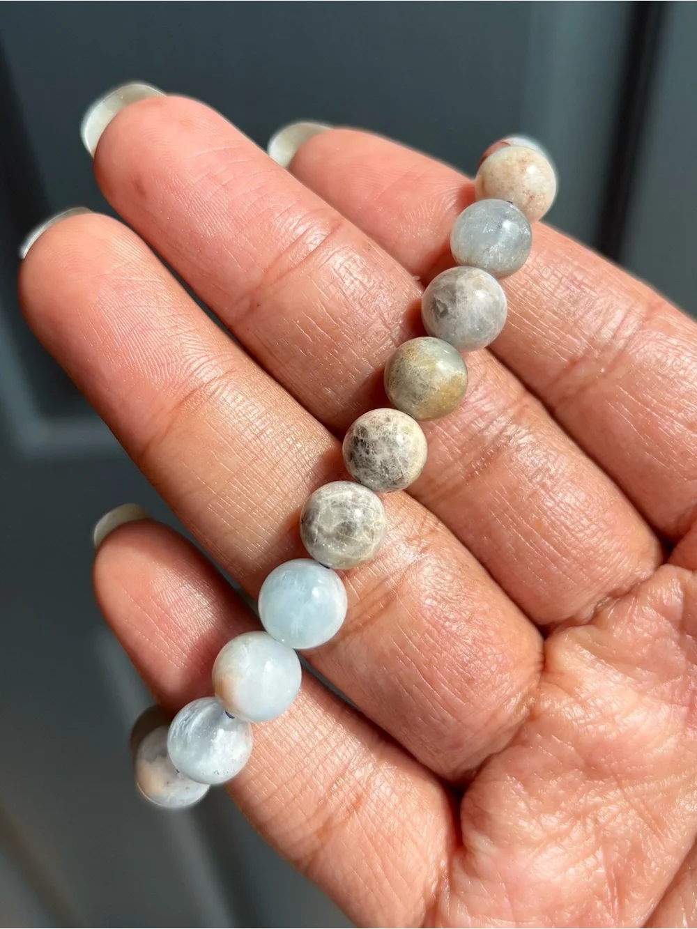 Inclusion Aquamarine Crystal Bracelet 9mm